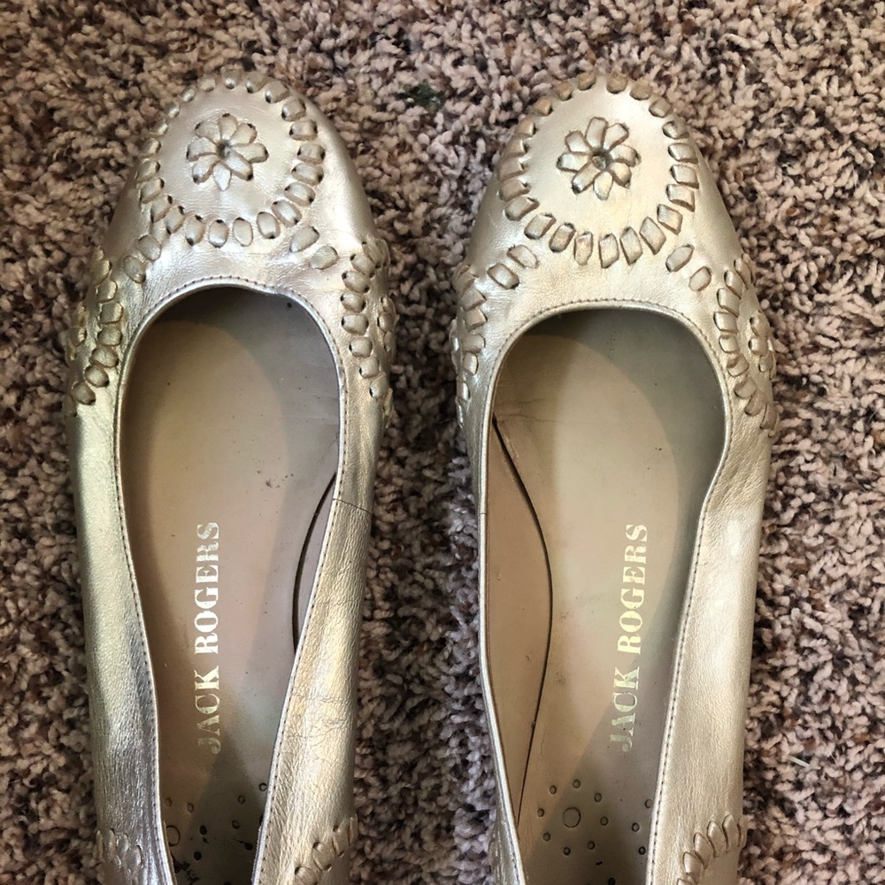 Gold Jack Rogers Flats